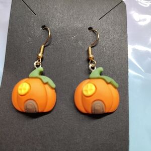 Pumpkin House Earrings for Kids
